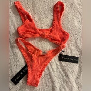 NWT Love & Bikinis Women's Orange Bikini Set
